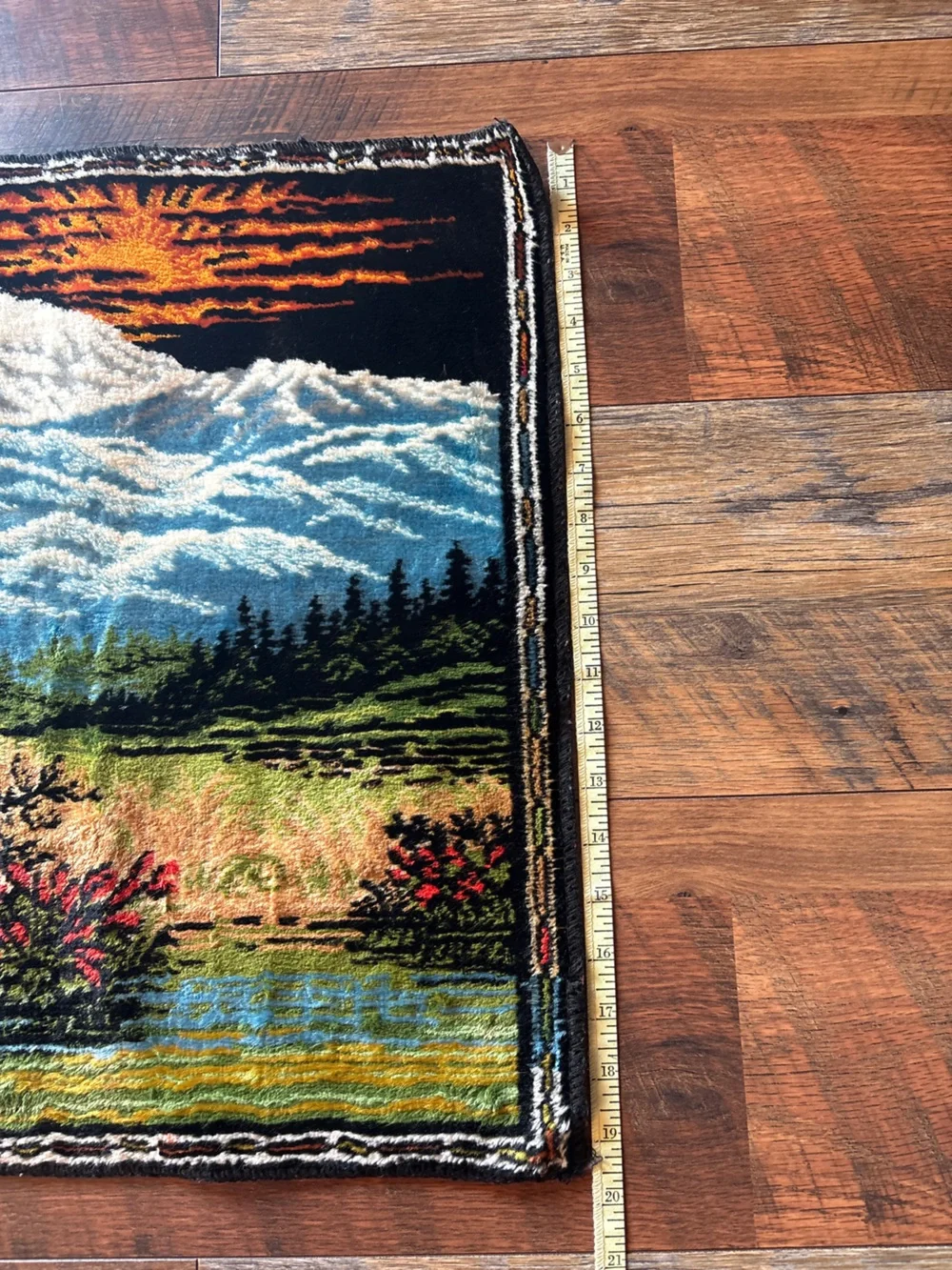 Wall Tapestry Deer Landscape in Brown and Blue